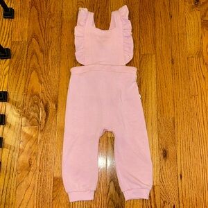 Posh Peanut Pink Ruffle Overalls-18-24M